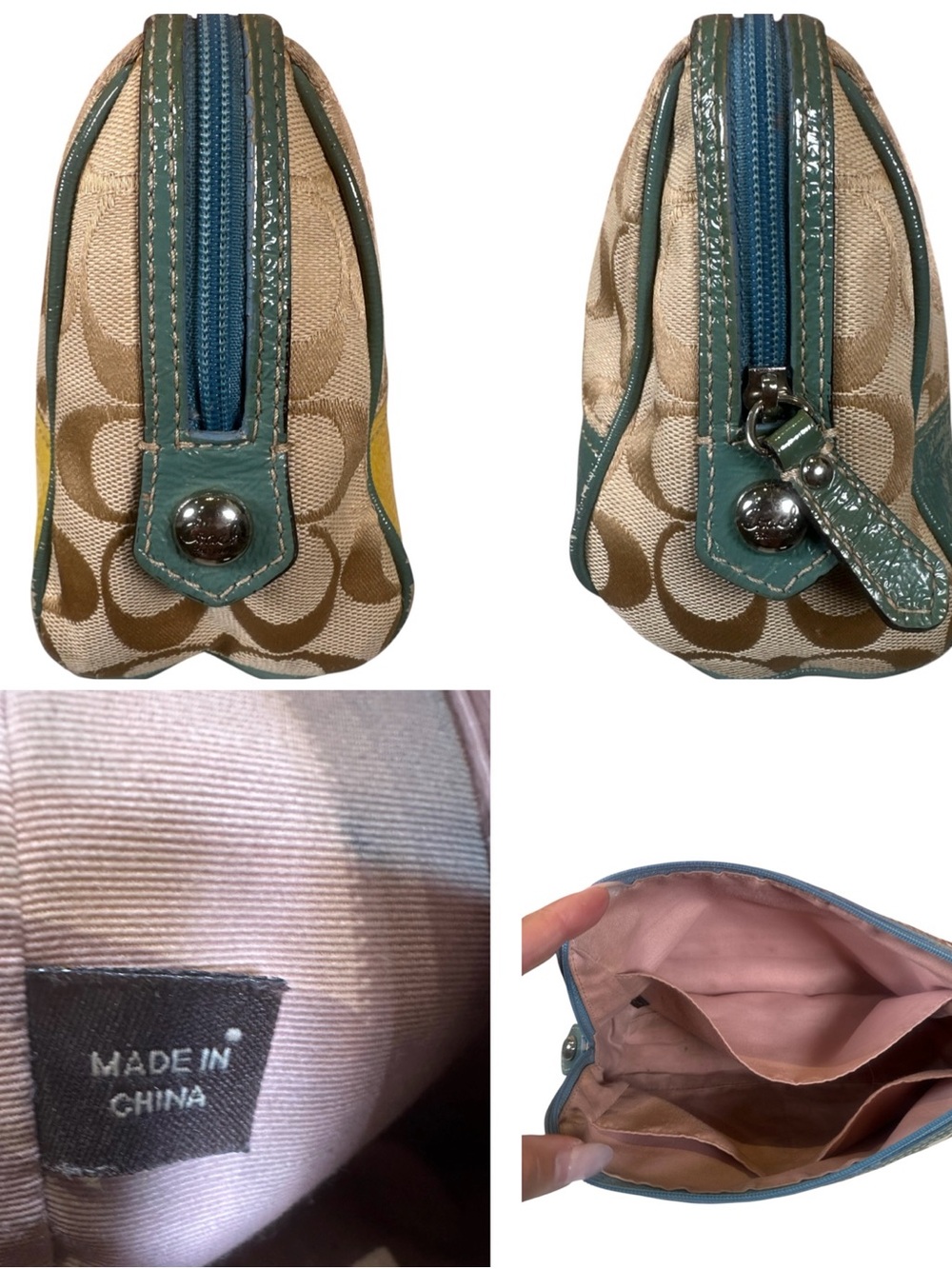 COACH Vintage Signature Multi Stripe Demi Crossbody with Matching Cosmetic Pouch - Picture 14 of 17